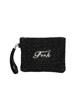 MINI POCHETTE IN RAFIA - BLACK SW0007 BK F**K 
