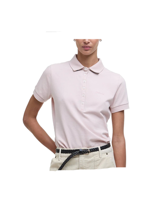 POLO DONNA " PORTSDOWN " CON MOTIVO CHECK - ROSA CIPRIA LML0634 PI38 BARBOUR 