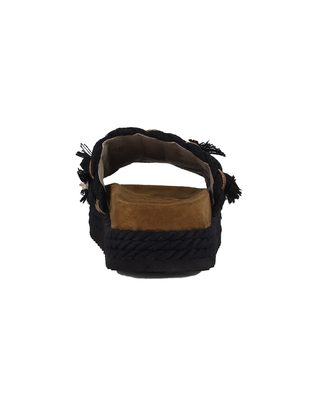 SANDALO A FASCIA CON FRANGE - NERO 451008K BLA MOU 