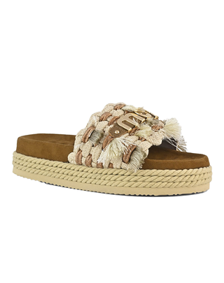 SANDALO A FASCIA CON FRANGE - BEIGE 451008K BEI MOU 