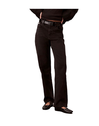 JEANS DONNA IN DENIM NERO HIGH RISE STRAIGHT LV047B909G 846 CALVIN KLEIN 