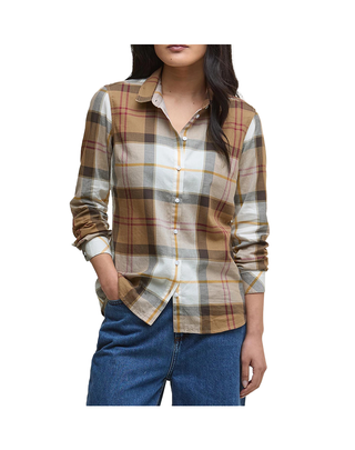CAMICIA DONNA "BREDON" TARTAN - BEIGE SCURO LSH1353 ST72 BARBOUR 