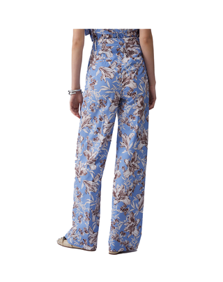 PANTALONI DONNA PALAZZO IN POPELINE FANTASIA WA6441T4853 P9502 LIU JO 