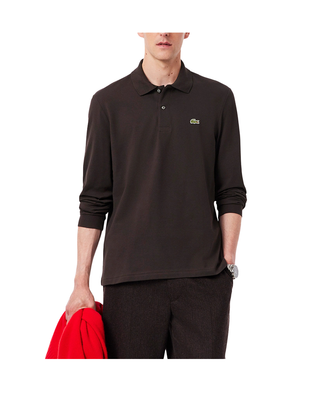 POLO UOMO " L.12.12" MANICA LUNGA IN PIQUE' DI COTONE - MARRONE L1312 SKB LACOSTE 