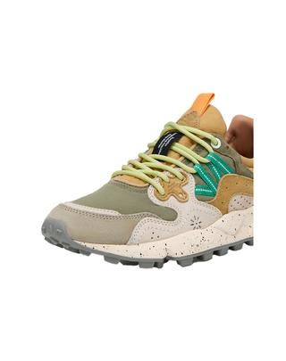 SNEAKERS UOMO YAMANO 3 - VERDE MARRONE 001-2017818-01 3B46 FLOWER MOUNTAIN 