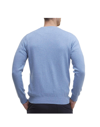 MAGLIONE UOMO IN COTONE PIMA - DARK CHAMBRAY MKN0932 BL14 BARBOUR 