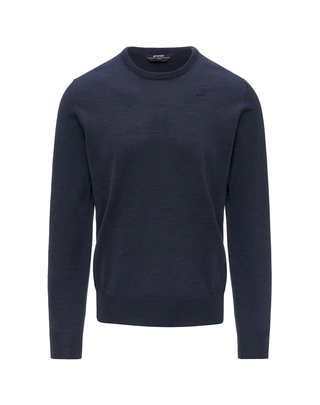 MAGLIONE UOMO SEBASTIEN MERINO - BLUE FADED MEL K2142EW KA8 K-WAY 