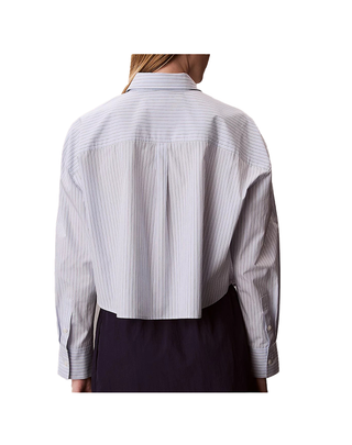 CAMICIA DA DONNA CROPPED A RIGHE - CELESTE LV047F105G C1O CALVIN KLEIN 