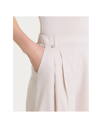 PANTALONE PALAZZO CON PINCES IN TESSUTO SUPER NATURAL - CHAMPIGNON DP79PA 786 RAGNO 