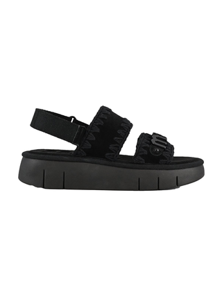 SANDALO IN PELLE SCAMOSCIATA MONOCROM - NERO 531001A BKBK MOU 