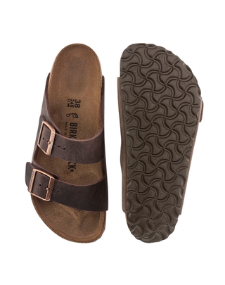 SANDALO ARIZONA IN PELLE OLIATA - HABANA 052533 HABANA BIRKENSTOCK 