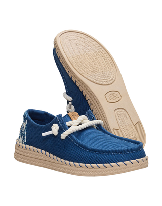 MOCASSINO IN TELA DONNA  WENDY ESPADRILLE HIBISCUS - BLUE MULTI HD.45237 4ZL HEY DUDE 