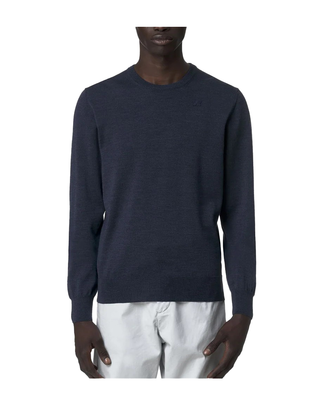 MAGLIONE UOMO SEBASTIEN MERINO - BLUE FADED MEL K2142EW KA8 K-WAY 