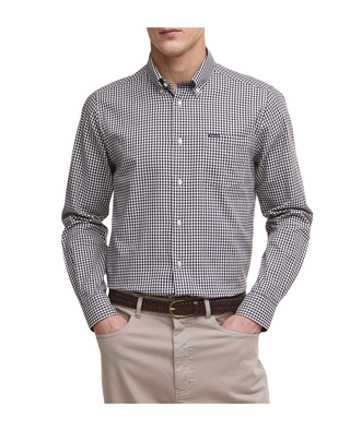CAMICIA UOMO TAILORED FIT " PADSHAW " - DARK OAK MSH5027 BR17 BARBOUR 