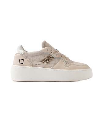 SNEAKERS DONNA "COURT PLATFORM HAIRY" - BEIGE COURT PLATFORM HAIRY B D.A.T.E. 