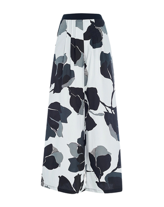 PANTALONE DONNA IN POPELINE - BIANCO NERO