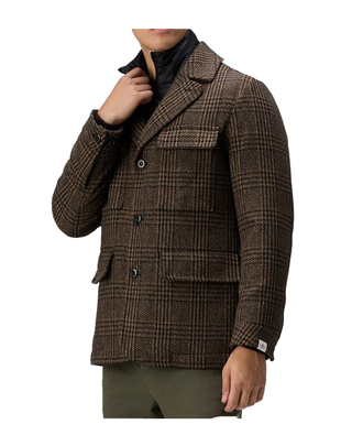 GIACCA UOMO IN PANNO " INVERN CHECK " CON PETTORINA STACCABILE - MARRONE PEU5597 494 PEUTEREY 