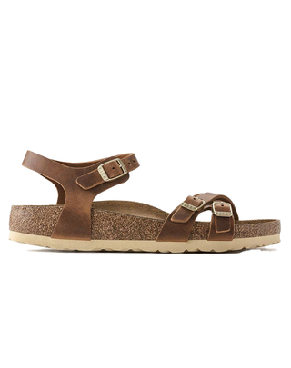 SANDALO DONNA KUMBA IN PELLE OLIATA - COGNAC 1021489-S COGNAC BIRKENSTOCK 