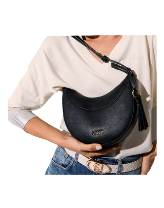 PICCOLA BORSA HOBO CON CHARMES - NERO AA6186E1012 22222 LIU JO 