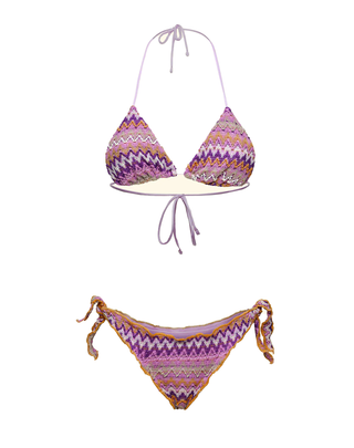 BIKINI IN TESSUTO A MAGLIA FANTASIA - VIOLA SW0294 MC F**K 