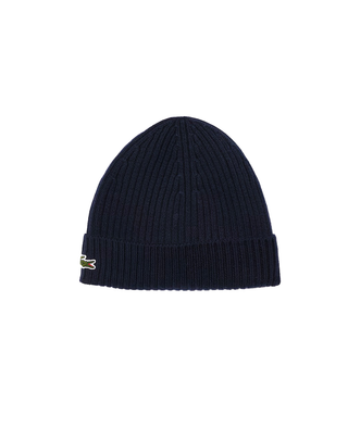 BERRETTO IN LANA SPAZZOLATA A COSTINE - BLU RB0001 166 LACOSTE 