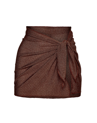 PAREO CORTO CON FILO LUREX - MARRONE SW1147 BN F**K 
