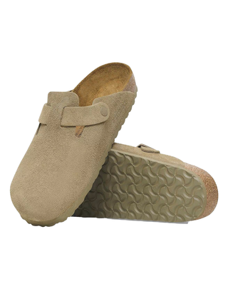 SABOT BOSTON IN PELLE SCAMOSCIATA - FADED KHAKI 1025844-S FADED KHAKI BIRKENSTOCK 