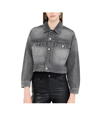 GIACCA JEANS CON STRASS - GRIGIO UF5088D5020 88281 LIU JO 