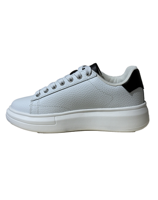 SNEAKERS IN PELLE BOTTALATA - BIANCO NERO BF5059 S1005 LIU JO SHOES 