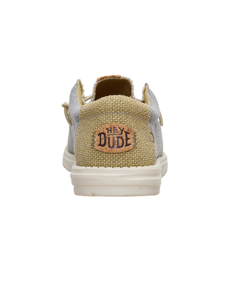 MOCASSINO IN TELA UOMO " WALLY BRAIDED"- GREY OLIVE HD.40003 1YF HEY DUDE 