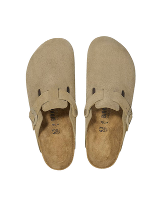 SABOT BOSTON IN PELLE SCAMOSCIATA - FADED KHAKI 1025844-S FADED KHAKI BIRKENSTOCK 