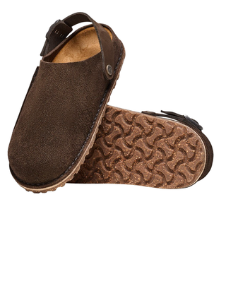 SANDALI UNISEX IN PELLE SCAMOSCIATA "LUTRY PREMIUM" - ESPRESSO