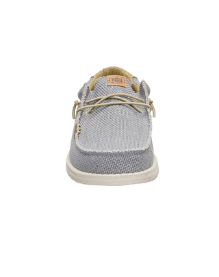 MOCASSINO IN TELA UOMO " WALLY BRAIDED"- GREY OLIVE HD.40003 1YF HEY DUDE 