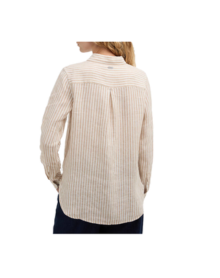 CAMICIA DONNA OVER IN PURO LINO " MARINE " - PINK STRIPE LSH1315 PI92 BARBOUR 