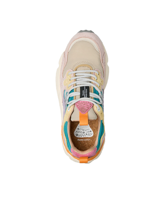SNEAKERS DONNA YAMAO 3 SUEDE E NYLON - BEIGE ROSA PETROLIO 001-2017817-01 3M51 FLOWER MOUNTAIN 