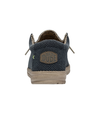 MOCASSINO IN TELA UOMO " WALLY BRAIDED"- BLUE NIGHT HD.40003 4NM HEY DUDE 
