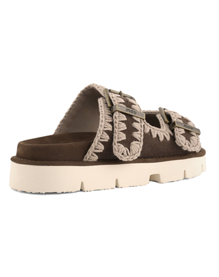 BIO SANDAL CON DOPPIA FIBBIA - DEEP BROWN 461005A DPBRO MOU 