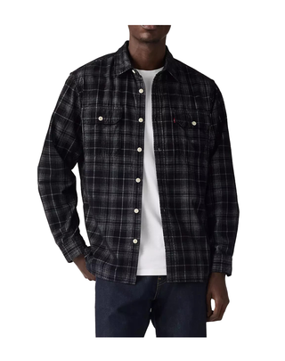 CAMICIA IN VELLUTO A COSTE " JACKSON " - QUADRI BIANCO NERO 19573 0280 LEVI'S 