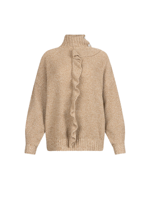 MAGLIA CON VOLANT FRONTALE - BEIGE MF5052MS041 P9120 LIU JO 