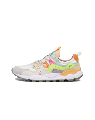 SNEAKERS " YAMANO 3 WOMAN " -  WHITE YELLOW 001-2017817-01 1N21 FLOWER MOUNTAIN 
