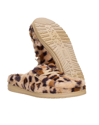 PANTOFOLE IN ECO PELLICCIA " WENDY LEO " - TAN MULTI 44714 2UG HEY DUDE 