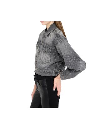 GIACCA JEANS CON STRASS - GRIGIO UF5088D5020 88281 LIU JO 