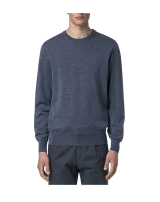MAGLIONE UOMO SEBASTIEN MERINO - BLU AVION K2142EW KA7 K-WAY 