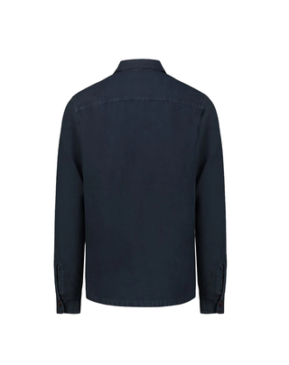 GIACCA CAMICIA " ACADIAN " IN MISTO COTONE LINO - BLU ACADIA N BL'KER 