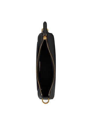 BORSA IN PELLE NERA TRATTEGGIATA " DANNY MEDIA " 431883768 008 RALPH LAUREN 