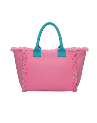 GRANDE BORSA IN TESSUTO CON BORDI SFRANGIATI - FUXIA SW0101 PK F**K 