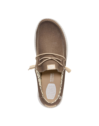 MOCASSINO UOMO WALLY STRETCH CANVAS - TEAK BROWN HD.40700 2LN HEY DUDE 