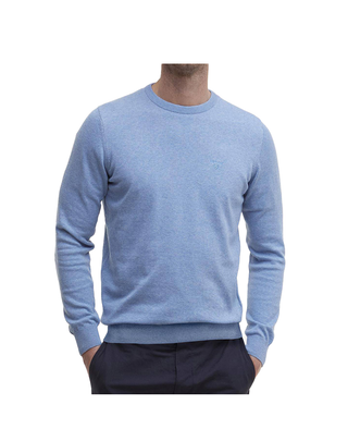 MAGLIONE UOMO IN COTONE PIMA - DARK CHAMBRAY MKN0932 BL14 BARBOUR 