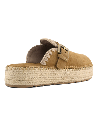 SABOT JUTE IN PELLE - COGNAC 641000A COG MOU 