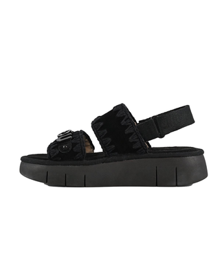 SANDALO IN PELLE SCAMOSCIATA MONOCROM - NERO 531001A BKBK MOU 